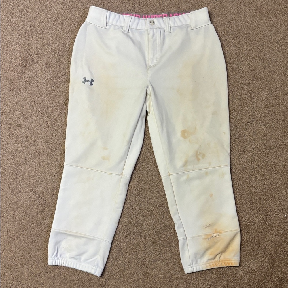 Women’s Under Armour White Softball Pants ~ Size Small